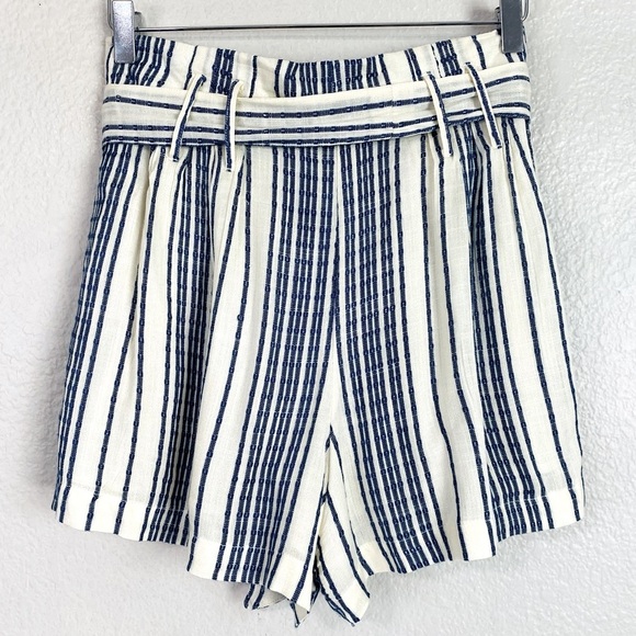 Lulus Laguna Blue Strip High Waist Shorts Size L - Picture 5 of 8